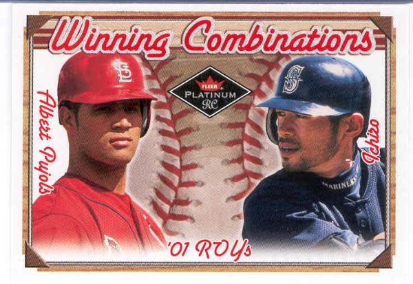 2001 Fleer Platinum Baseball- "Winning Combinations"- #3 Albert Pujols / Ichiro Suzuki- #110/250 Made