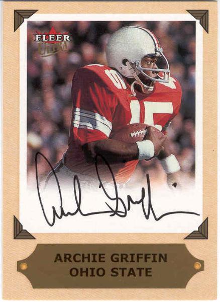 2001 Ultra Football- "College Greats Previews Autographs"- Archie Griffin, Ohio State