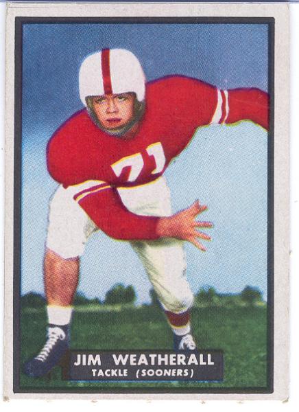 1951 Topps Magic FB- #12 Jim Weatherall, Oklahoma