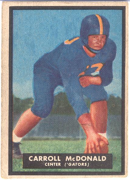 1951 Topps Magic FB- #66 Carroll McDonald, Florida