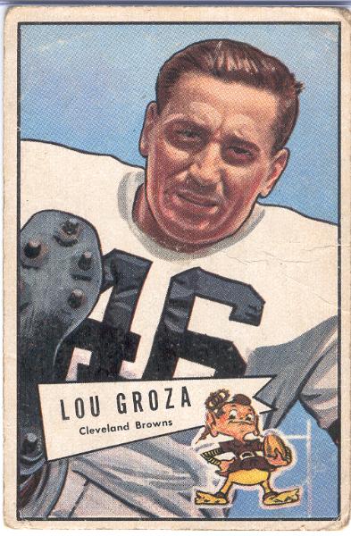 1952 Bow Large Fb- #105 Lou Groza, Browns