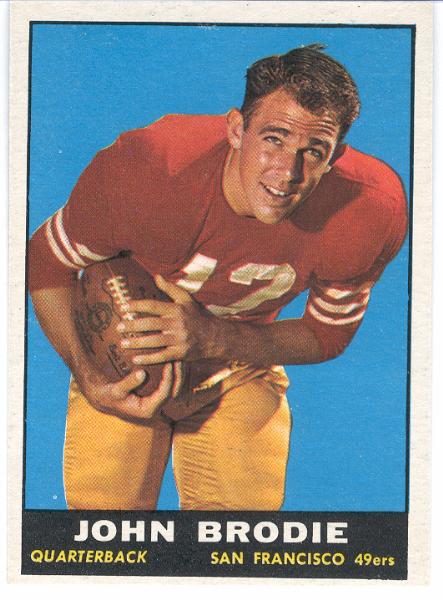 1961 Topps Fb- #59 John Brodie- RC