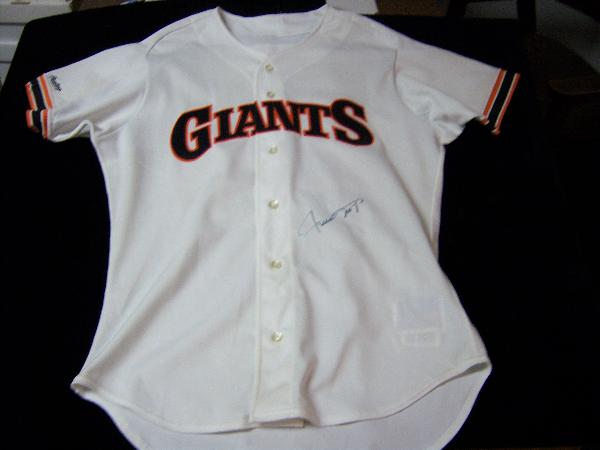 1989 Willie Mays San Francisco Giants Game Issued? and Autographed Baseball Jersey