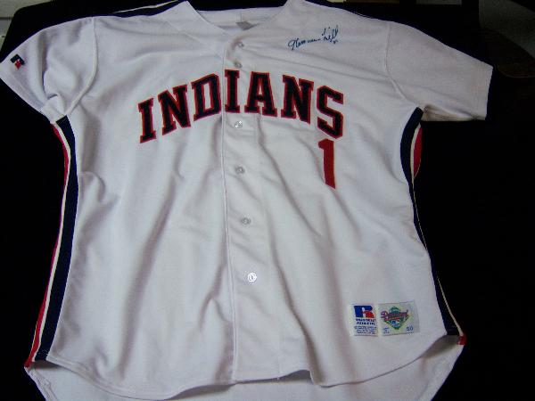 1992 Cleveland Indians Glenallen Hill Game Issued and Autographed Baseball Jersey