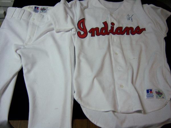 1990’s Cleveland Indians Mike Hargrove Game Issued Autographed Baseball Jersey and Pants Set