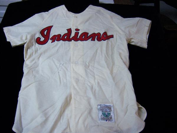 Mitchell and Ness Cleveland Indians Replica Jersey Autographed by Al Lopez