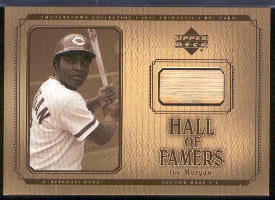 2001 Upper Deck Hall of Famers Bb- "Game Bat"- #B-JMo Joe Morgan, Reds