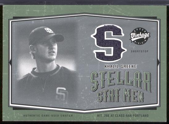 2004 Upper Deck Vintage Bb- "Stellar Stat Men Jerseys"- #SSM14 Khalil Greene, Padres