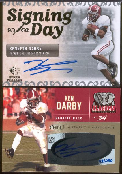 2007 Ken Darby Autographed Inserts- Alabama- 2 Diff.