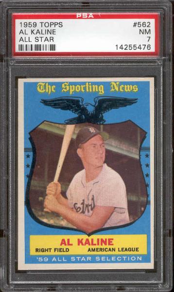 1959 Topps Baseball- #562 Al Kaline All Star- PSA NM 7