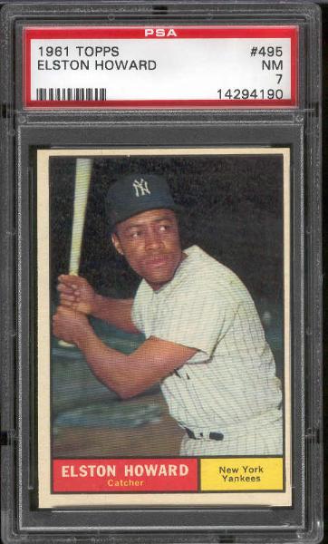 1961 Topps Baseball- #495 Elston Howard, Yankees-PSA NM 7