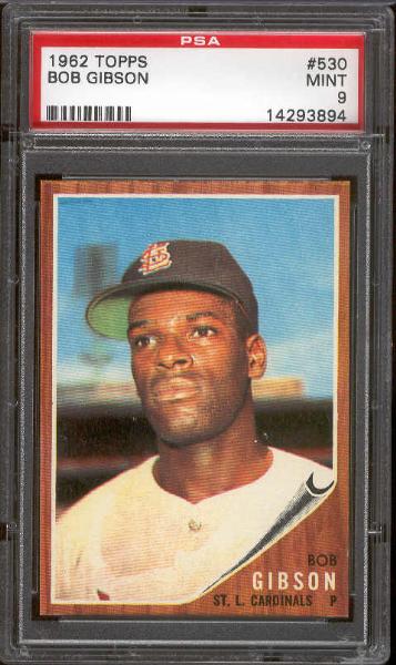 1962 Topps Baseball- #530 Bob Gibson- PSA MINT 9