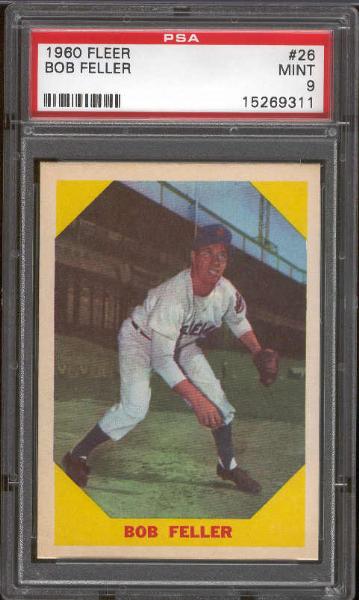 1960 Fleer Baseball- #26 Bob Feller, Indians-PSA Mint 9