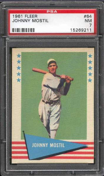 1961 Fleer Baseball- #64 Johnny Mostil- PSA NM 7