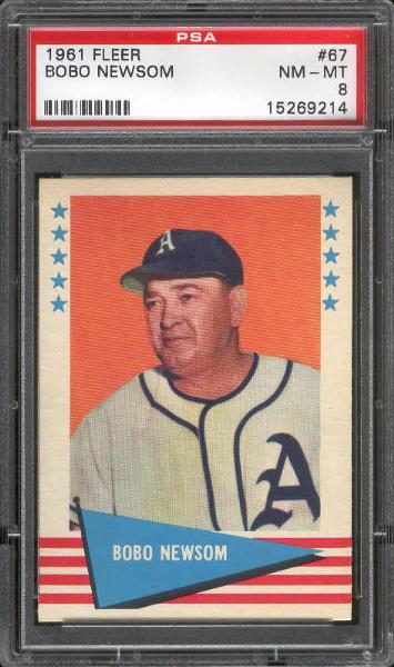 1961 Fleer Baseball- #67 Bobo Newsom- PSA Nm-Mt 8