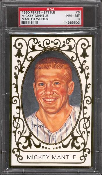 1990 Perez Steele Masterworks- #6 Mickey Mantle- PSA Nm-Mt 8