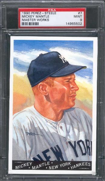 1990 Perez Steele Masterworks- #7 Mickey Mantle- PSA Mint 9