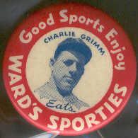 1934 Wards Sporties Pin- Charlie Grimm