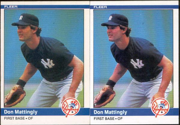 1984 Fleer Bb- #131 Don Mattingly RC, Yankees- 2 Cards