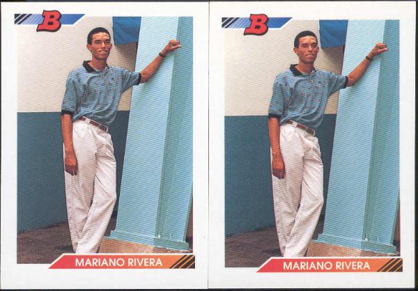 1992 Bowman Bb- #302 Mariano Rivera RC, Yankees- 2 Cards