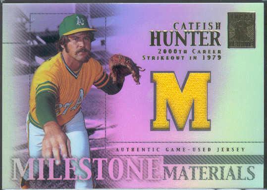 2002 Topps Tribute Bb- "Milestone Materials"- #MIM-CH Catfish Hunter, As