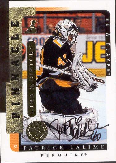 1996-97 Be A Player Hockey- "Link To History Autographs"- #LTH-10A  Patrick Lalime, Penguins