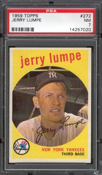 1959 Topps Bb- #272 Jerry Lumpe, Yankees- PSA NM 7