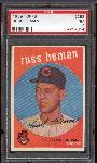 1959 Topps Bb- #283 Russ Heman, Indians- PSA Nm 7