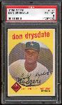 1959 Topps Bb- #387 Don Drysdale, Dodgers- PSA Ex-Mt 6