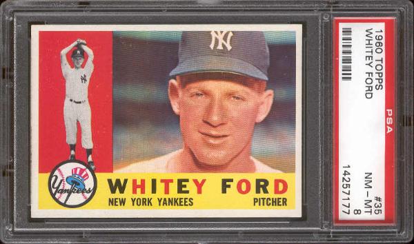 1960 Topps Bb-#35 Whitey Ford, Yankees- PSA NM-MT 8