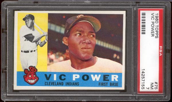 1960 Topps Bb- #75 Vic Power, Indians- PSA NM 7