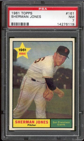 1961 Topps Bb- #161 Sherman Jones,  Giants – PSA NM 7