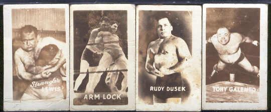 1948 Topps Magic Photos- 4 Diff. Wrestlers