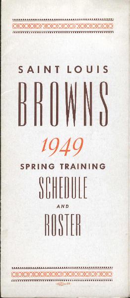 1949 St. Louis Browns Spring Training Roster Guide