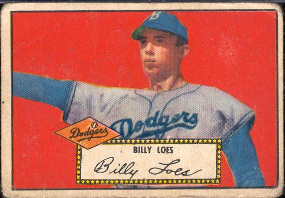 1952 Topps Bb- #20 Billy Loes, Dodgers