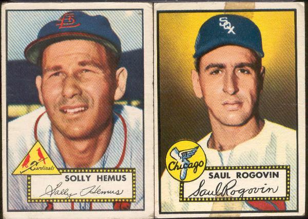 1952 Topps Bb- 2 Cards- #159 Saul Rogovin, White Sox