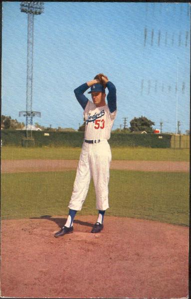 1959 L.A. Dodgers Color Postcard- Don Drysdale