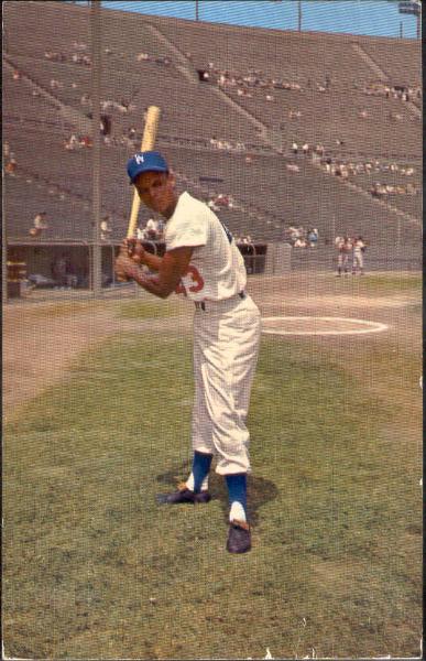 1959 L. A. Dodgers Color Postcard- Charlie Neal