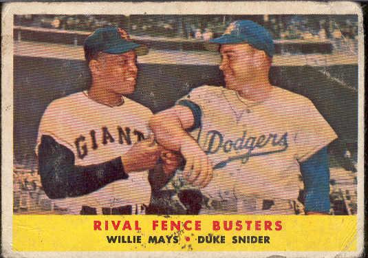 1958 T Bb- #436 Willie Mays/ Duke Snider