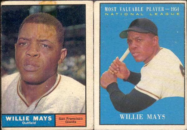 1961 T Bb- 2 Diff. Willie Mays