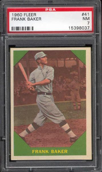 1960 Fleer Bb Greats- #41 Home Run Baker- PSA NM 7