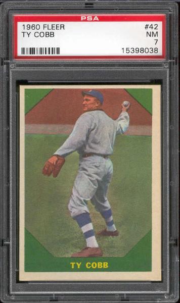 1960 Fleer Bb Greats- #42 Ty Cobb, Tigers- PSA NM 7