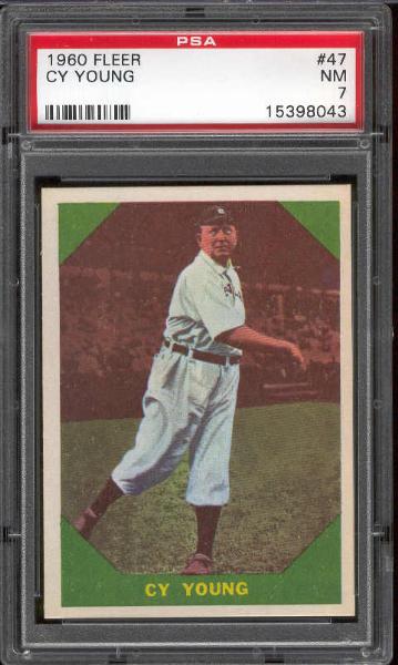 1960 Fleer Bb Greats- #47 Cy Young- PSA NM 7