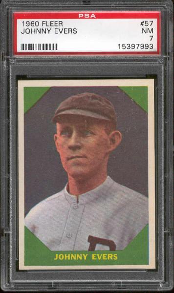 1960 Fleer Bb Greats- #57 Johnny Evers- PSA NM 7