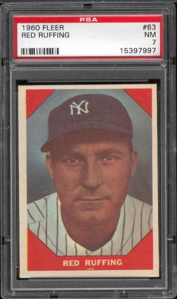 1960 Fleer Bb Greats- #63 Red Ruffing- PSA NM 7