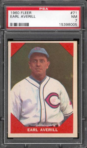 1960 Fleer Bb Greats- #71 Earl Averill- PSA NM 7