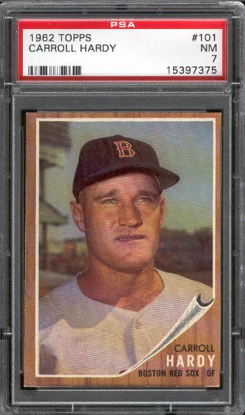 1962 Topps Bb- #101 Carroll Hardy, Red Sox- PSA NM 7