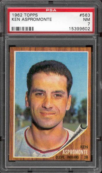 1962 Topps Bb- #563 Ken Aspromonte, Indians- PSA NM 7