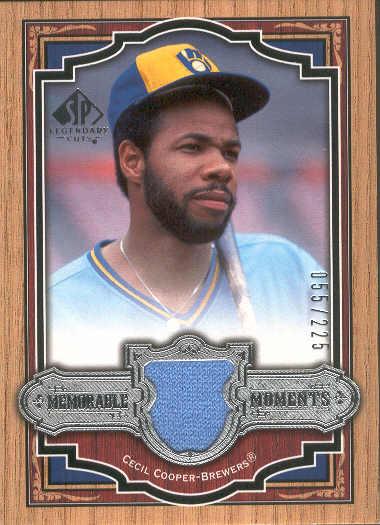 2006 SP Legendary Cuts Bb- "Memorable Moments Materials"- #MM-CE Cecil Cooper, Brewers- #55/225