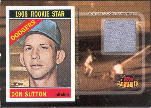 2001 Topps American Pie Baseball- "Rookie Reprint Relics"- #BBRR-DS Don Sutton, Dodgers(1966)